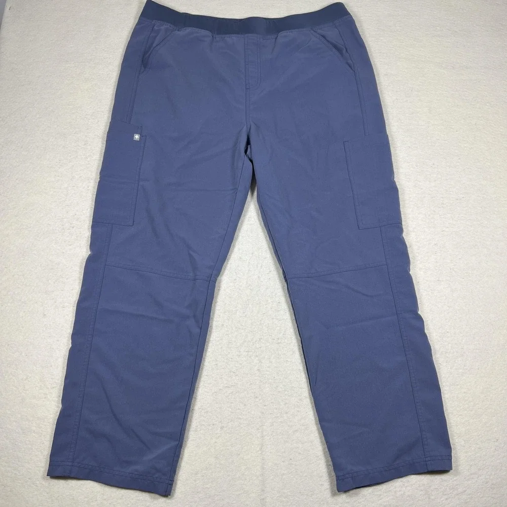 FIGS Axim Technical Collection Scrub Pants Mens XXL Short Blue Cargo‎ Medical